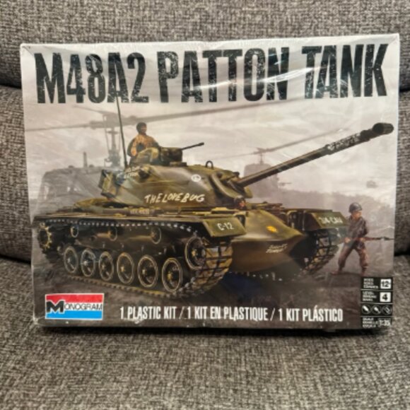 FACTORY SEALED Monogram Patton Tank Plastic Model Kit M48A2 1:35 scale NIB - Picture 1 of 3